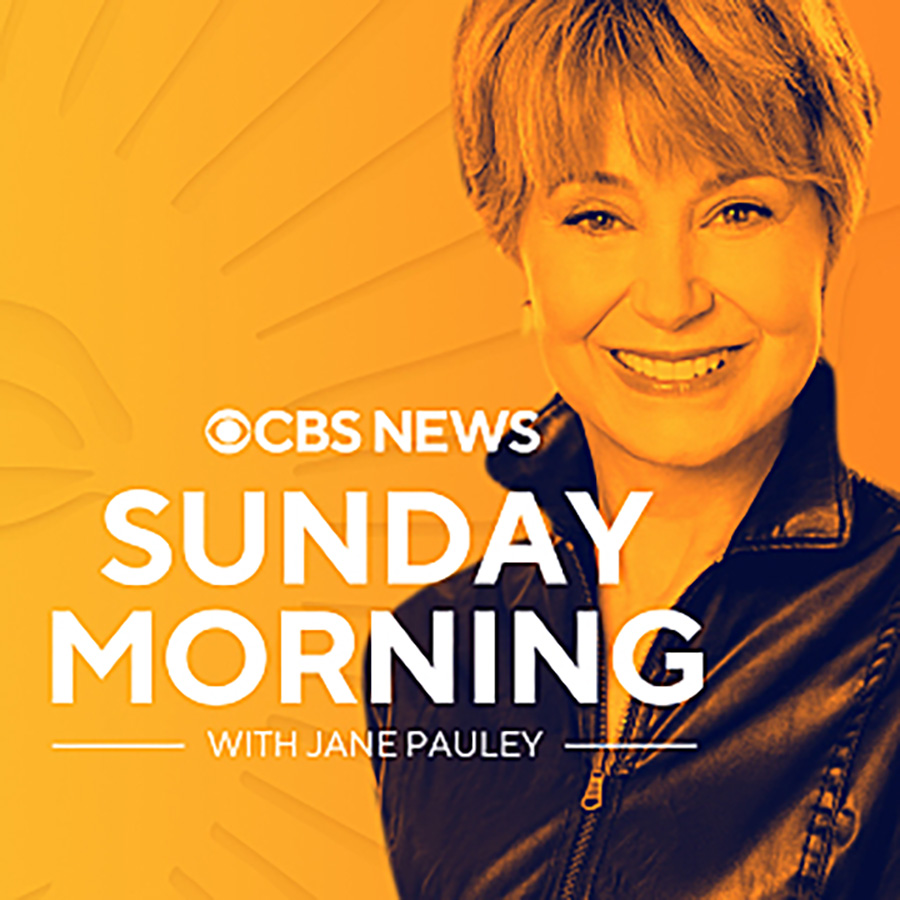 CBS News Sunday Morning Logo with woman behind 